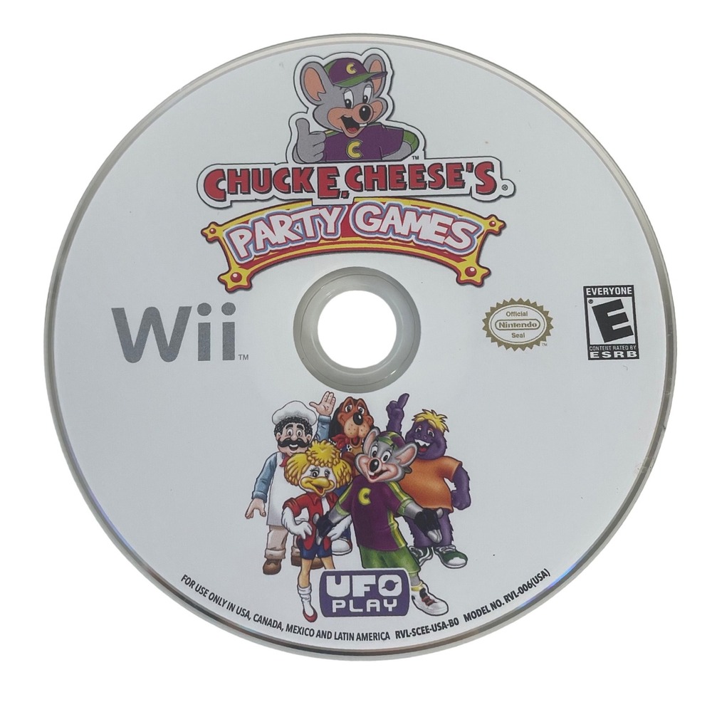 Chuck E Cheese's Party Games Wii 2010 Disc Only Tested Nintendo Family Kids Game